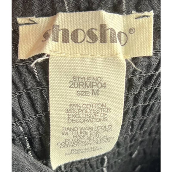 Shosho Black w/White Strip Romper Medium - Picture 3 of 3